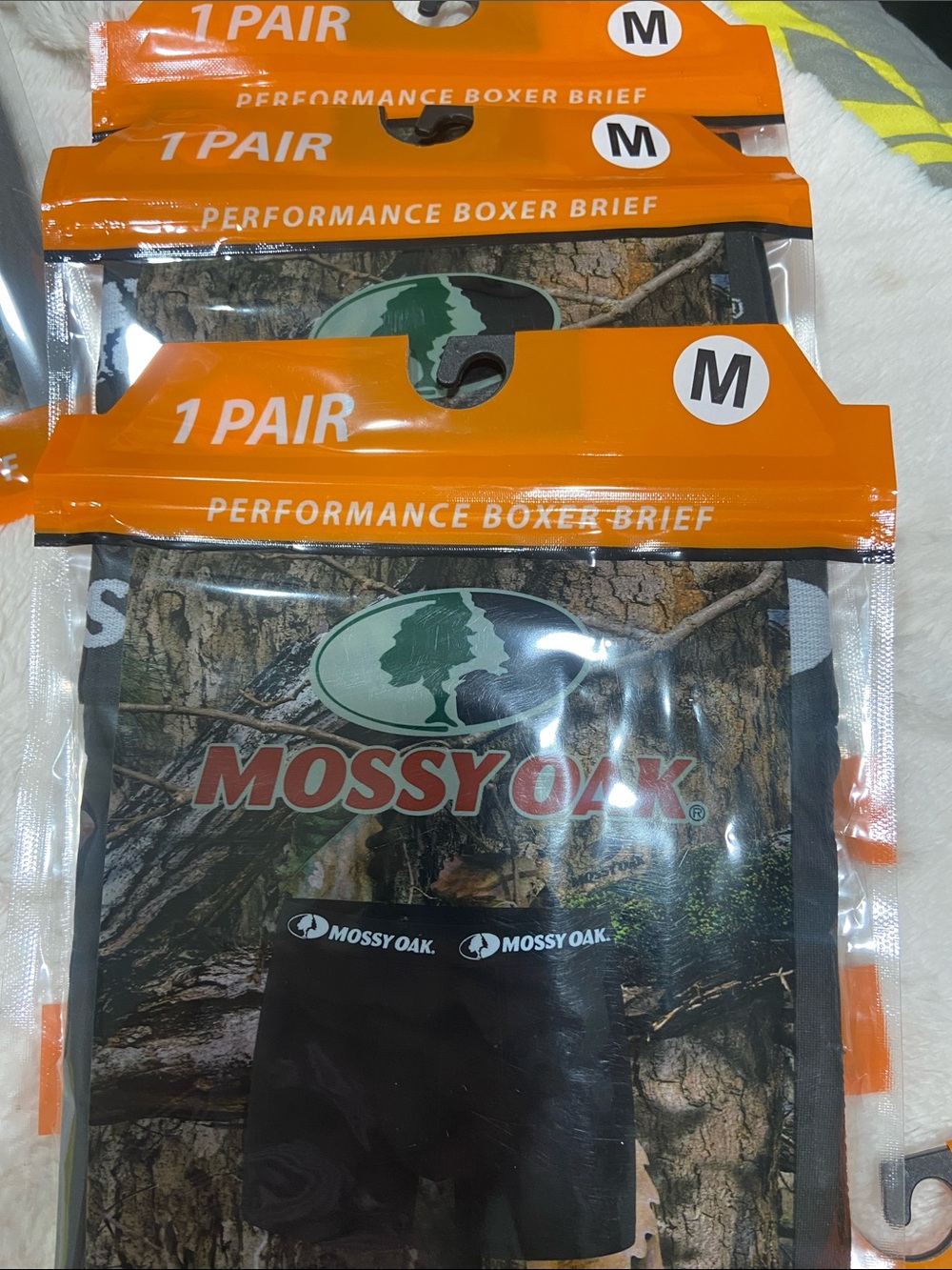 Mossy Oak Camouflage Performance Boxer Briefs - Orange/Green/Brown